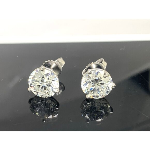 Diamond Earrings 14k White Gold 4.94ctw IGI Certified Lab Grown Stud Push Backs - Picture 11 of 12